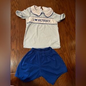 Blue and White Kids Matching Set